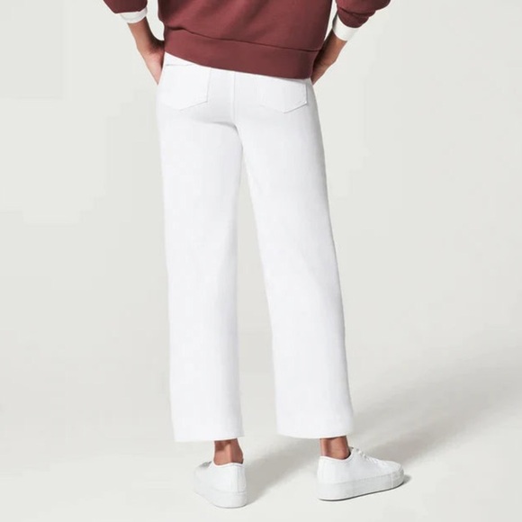 Spanx white wide leg stretch twill cropped pants - Small Petite - Picture 2 of 6